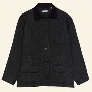DÔEN Pascaul Wool Jacket in Charcoal Herringbone Small